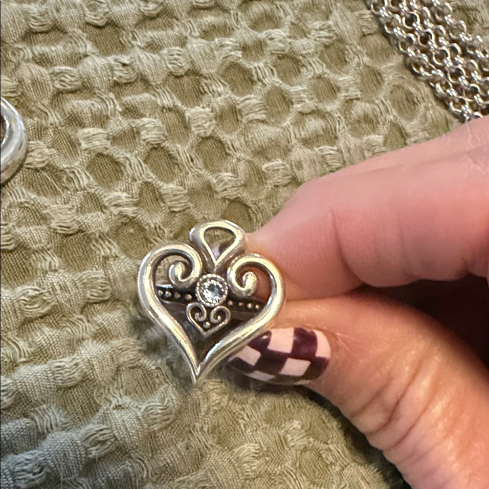 Brighton Silver Heart Pendant Necklace with Matching Earrings and ring - Picture 6 of 7